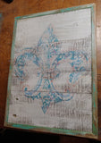 Fleur de Lis Turquoise/Gold Wall Art
