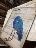 Blue Heron OR White Heron Large Wall Art on Reclaimed Wood