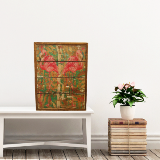 Flamingo Welcome Reclaimed Wood Wall Art