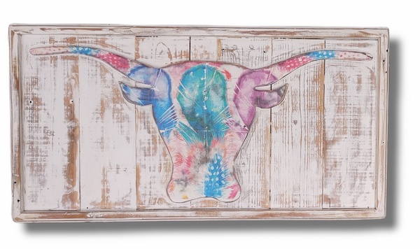 Longhorn Steer 3D Silhouette Wall Art