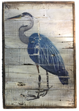 Blue Heron OR White Heron Large Wall Art on Reclaimed Wood