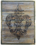 Fleur de Lis Gold Burgundy Wall Art
