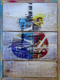 Jazz Guitar Rustic Wall Art