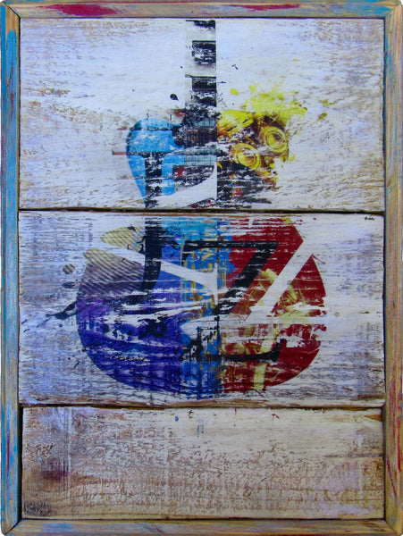 Jazz Guitar Rustic Wall Art