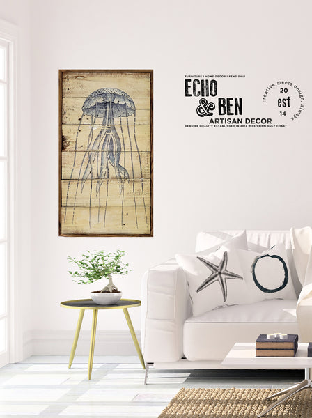 Jelly Fish Reclaimed Wall Art