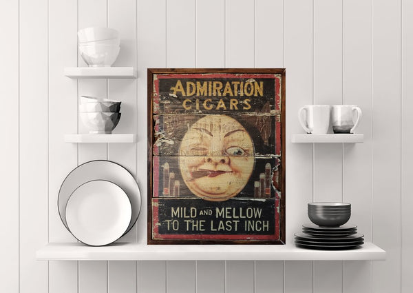 Man In The Moon w/Cigar Wall Art