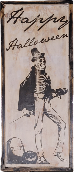 Halloween Skeleton Porch Sign