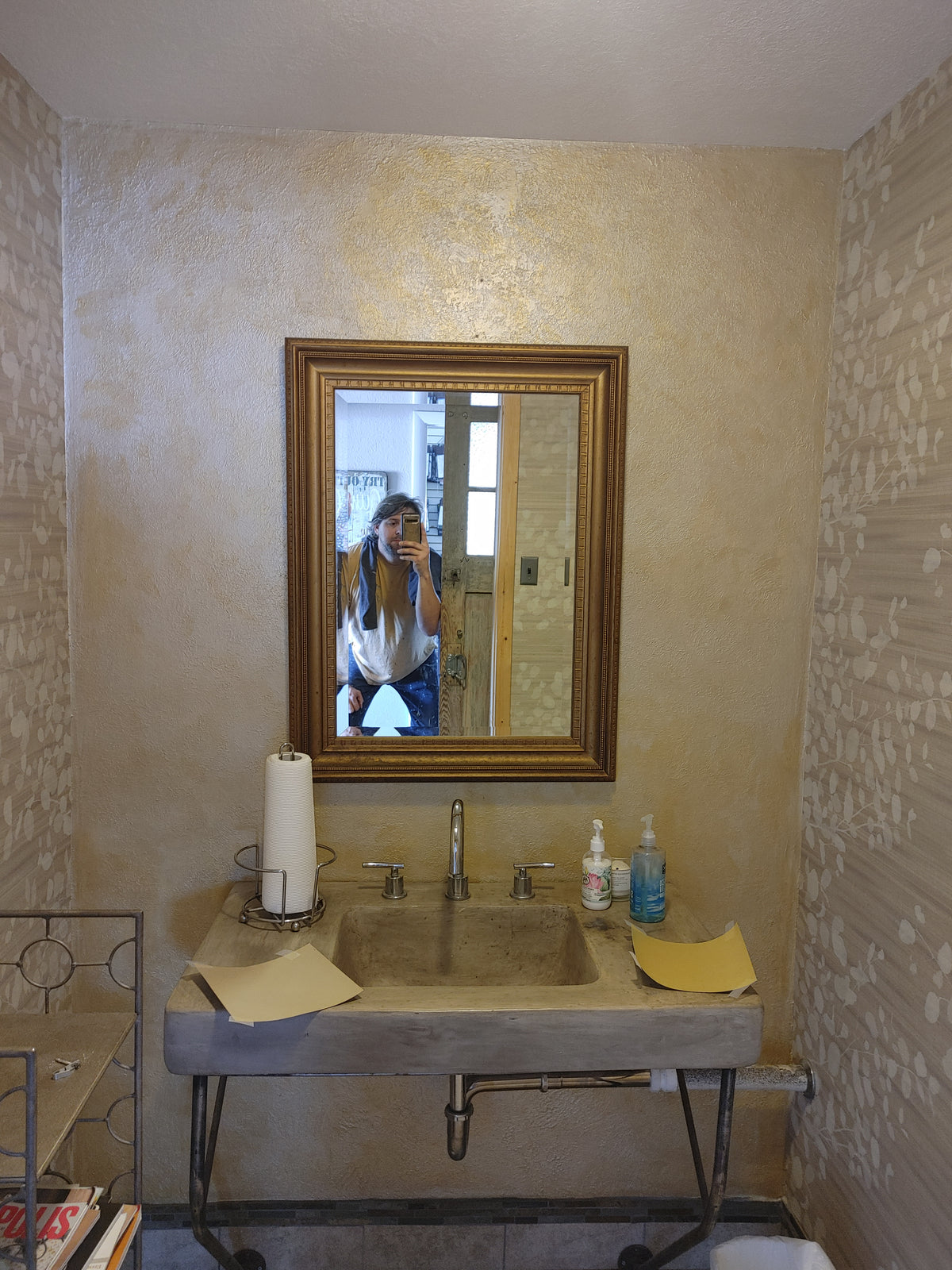 "Creating a Luxurious Metallic Accent Wall: A Faux Finish Collaboration with d. Batia Interiors"