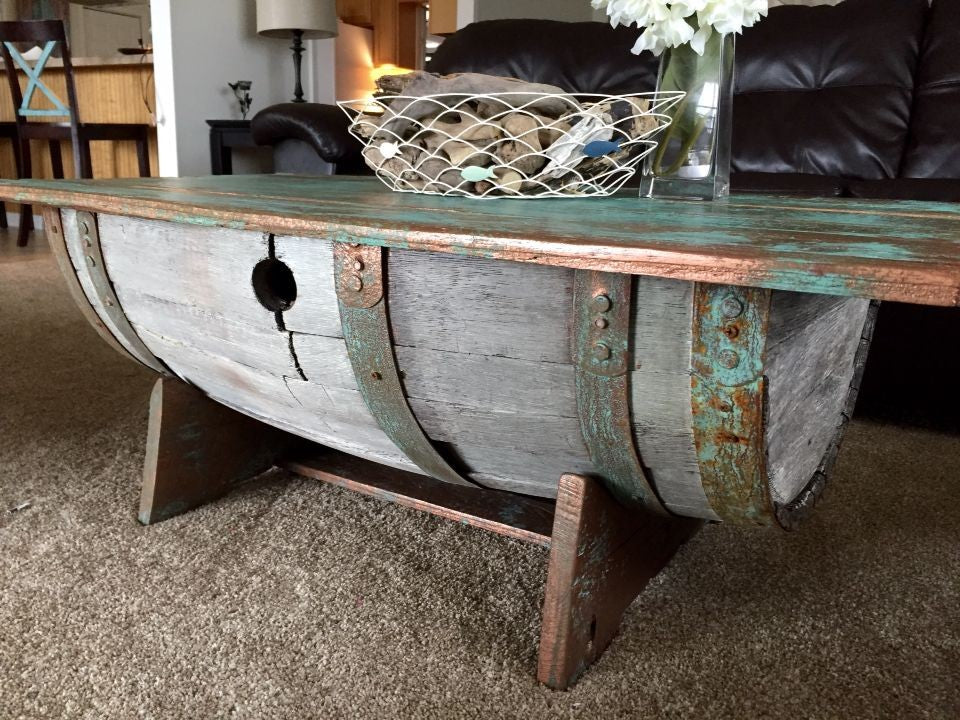 Barrel coffee table