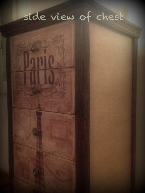 Paris Eiffel Tower Decorative Accent Chest Dresser 