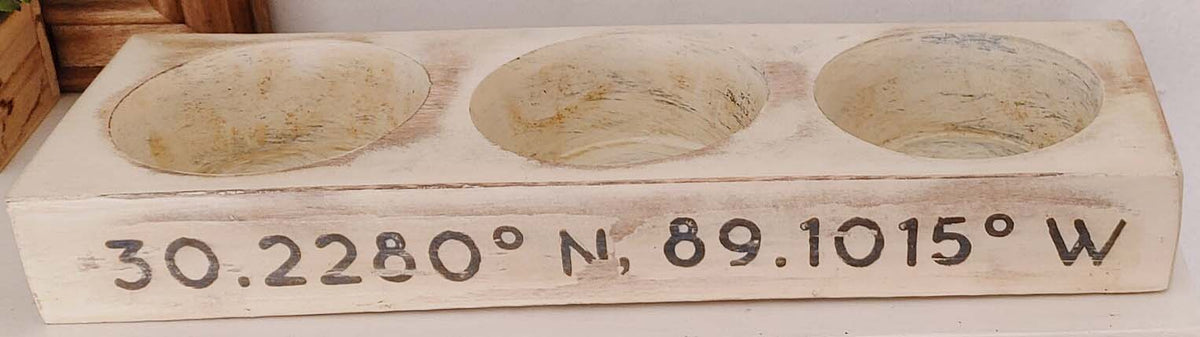 Cat Island Mississippi Coordinates Three Hole Cheese Mold Up-Cycled