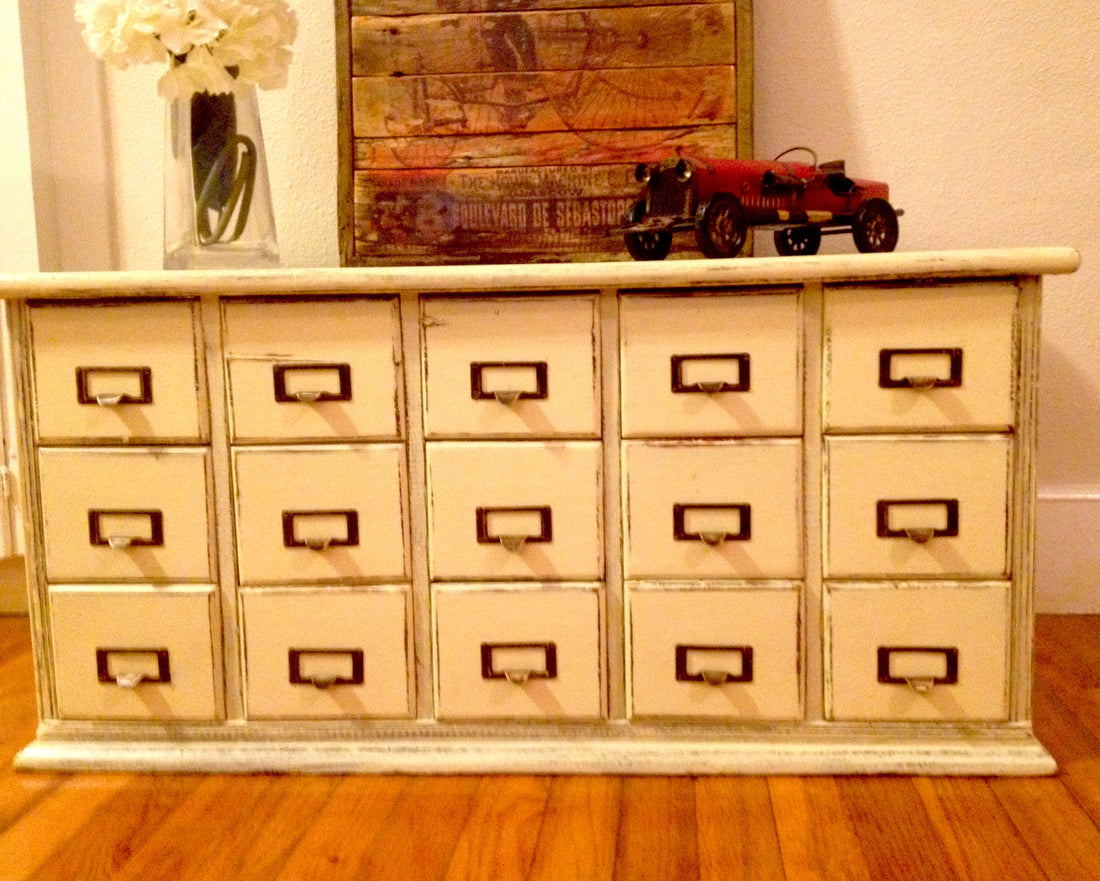 Really cool primitive index cabinet refinished