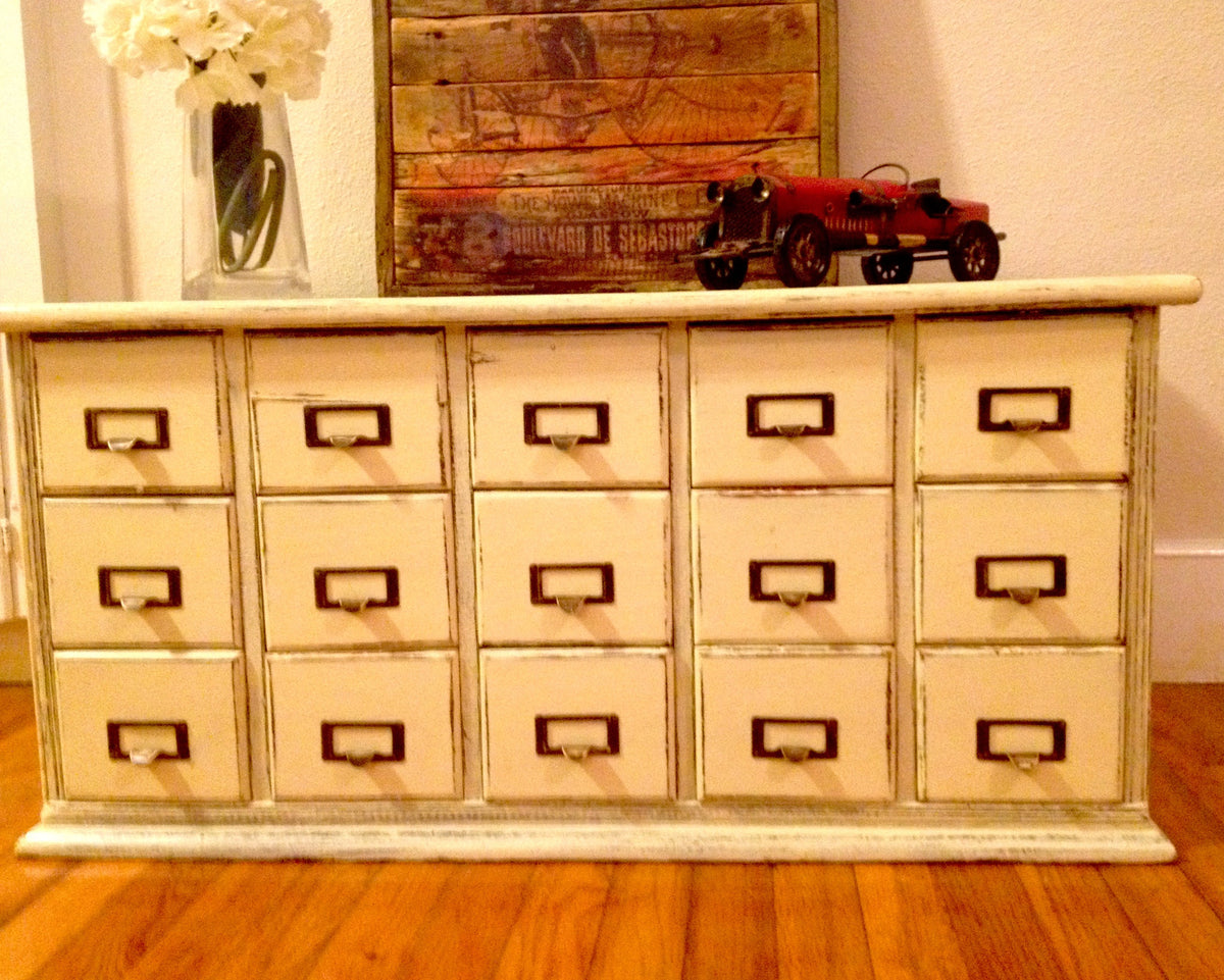 Really cool primitive index cabinet refinished