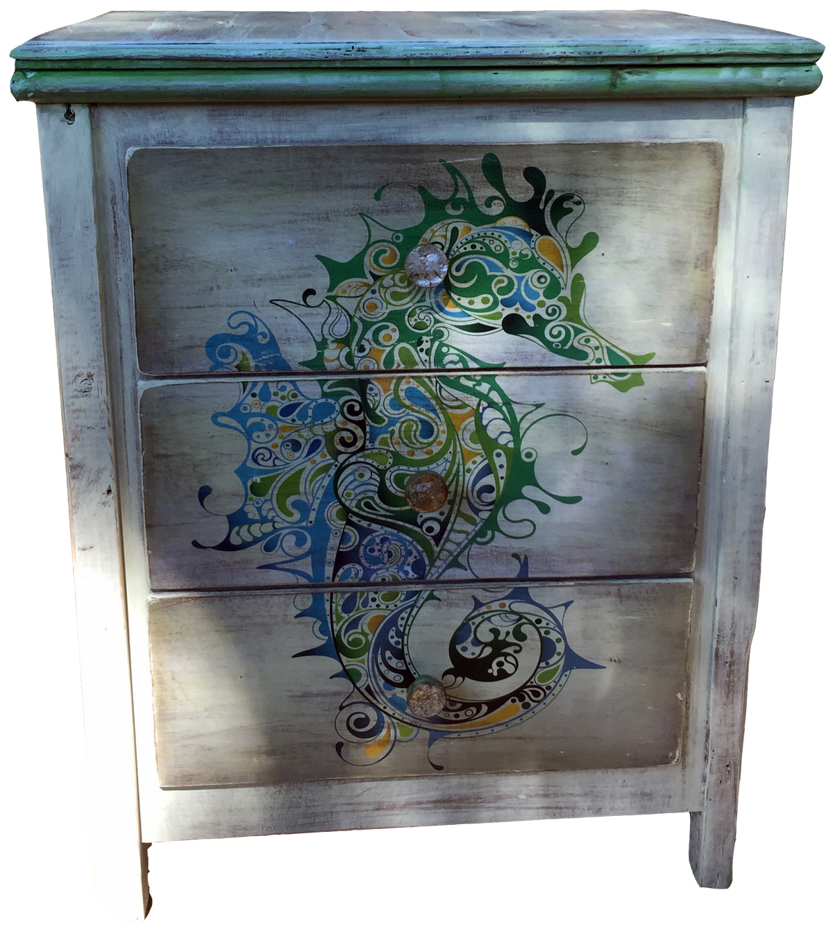 Handcrafted Beautiful Seahorse Nightstands