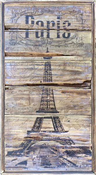 Handcrafted Vintage Style Eiffel Tower Wall Art