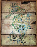 Seahorse Rustic Reclaimed Wood Wall Art