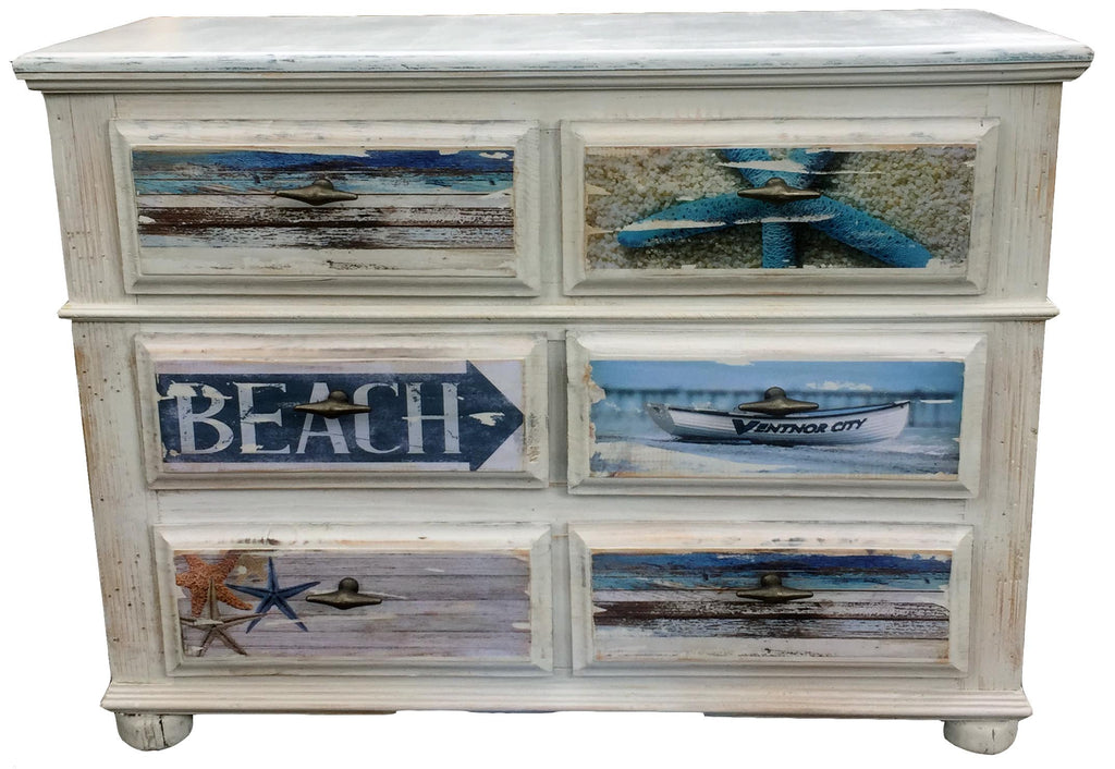 beach dresser Handcrafted Beach Theme 6 drawer dresser – Echo and Ben Artisan Decor